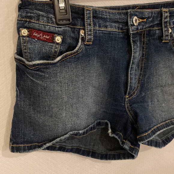 Baby Phat 5 Pocket Stretch Premium Blue Denim Shorts Size 11 y2k shorts - Picture 3 of 10